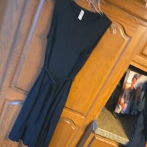 ePretty Classic Black Midi Dress Tshirt Style With Belt